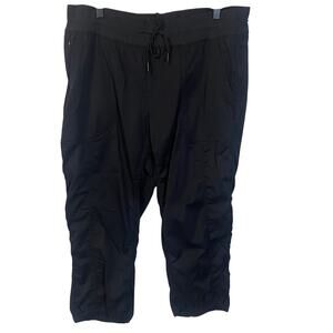 The North Face Black Cropped Gathered Jogger Pant Sz XL Lightweight